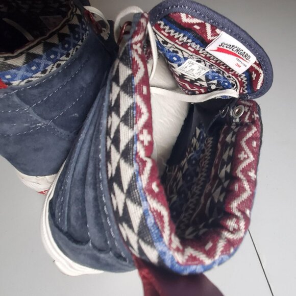 Vans Off The Wall Blue Suede High Tops Sz 7.5Mens 9Womens - Picture 6 of 16